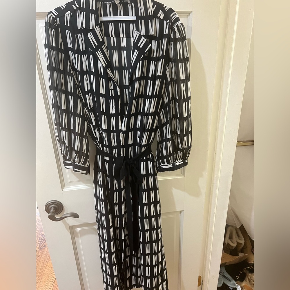 Black and white shirt dress